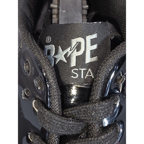 A Bathing Ape Bape Sta Shark Black Red Patent Leather Men\'s Low Top Size 10 main image 12